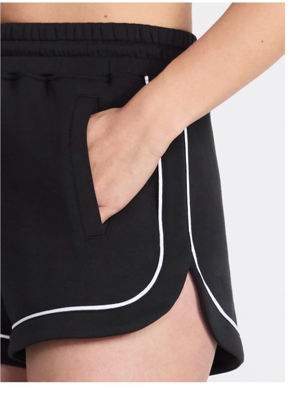 Black Athletic Shorts (Avia) Black w/ White Piping NEW Size XL